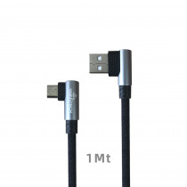 CAQ-106-GY CAVO USB2.0 M/MICRO USB 1M AD ANGOLO RETTO